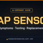 Dodge MAP sensor component guide badge on dark cockpit background