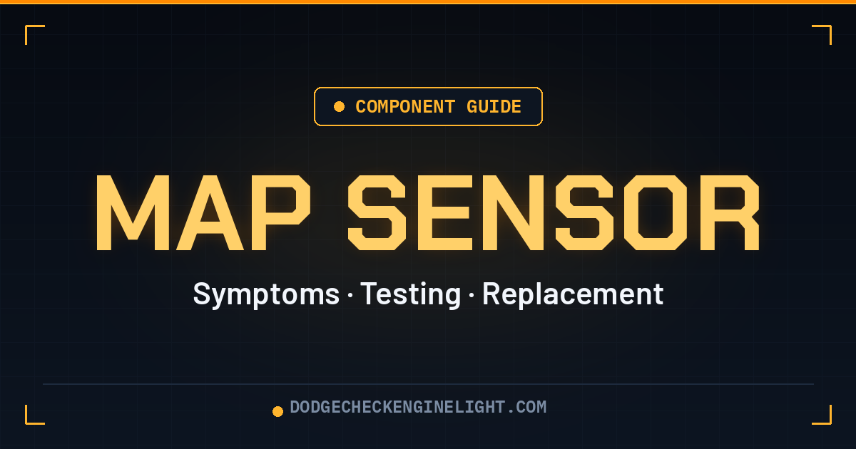 Dodge MAP sensor component guide badge on dark cockpit background